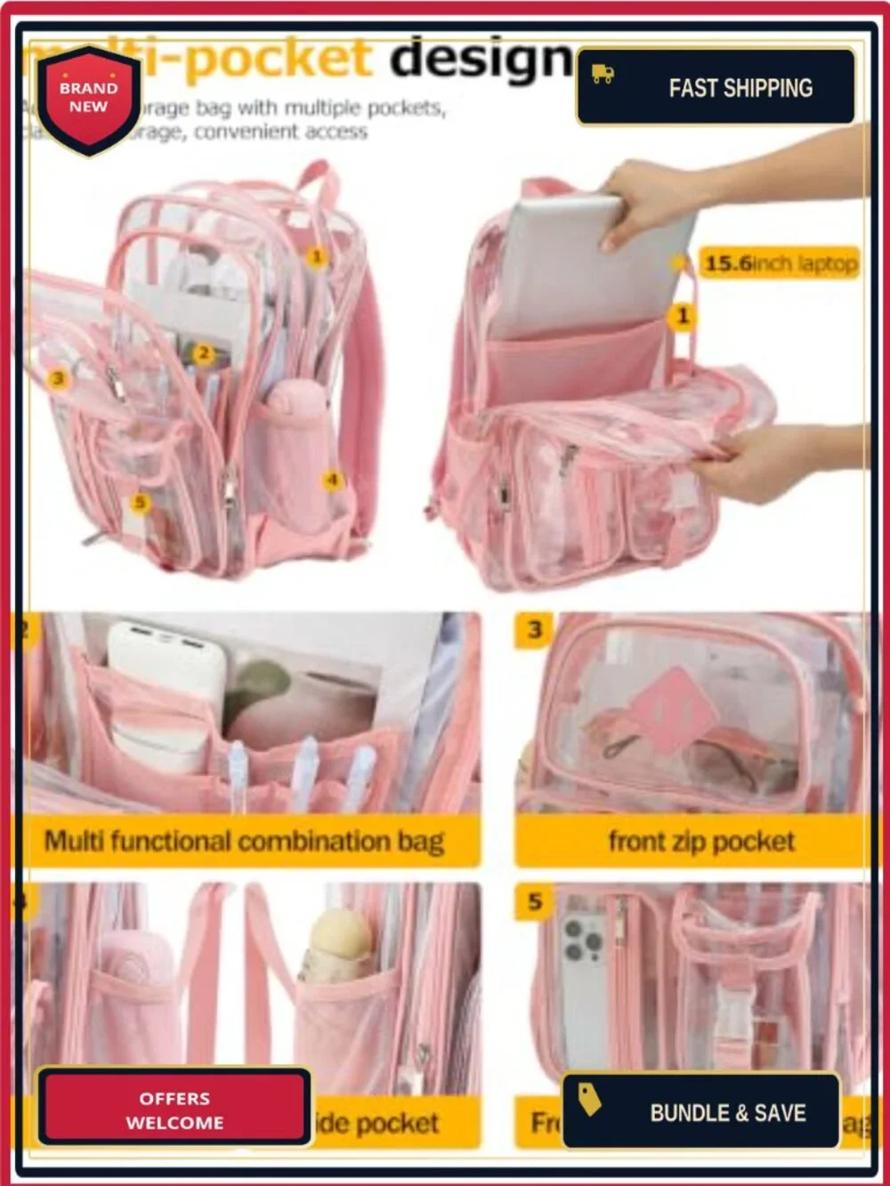 N/A clear backpack